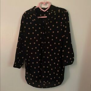 Black and Tan Polka Dot Women's Top